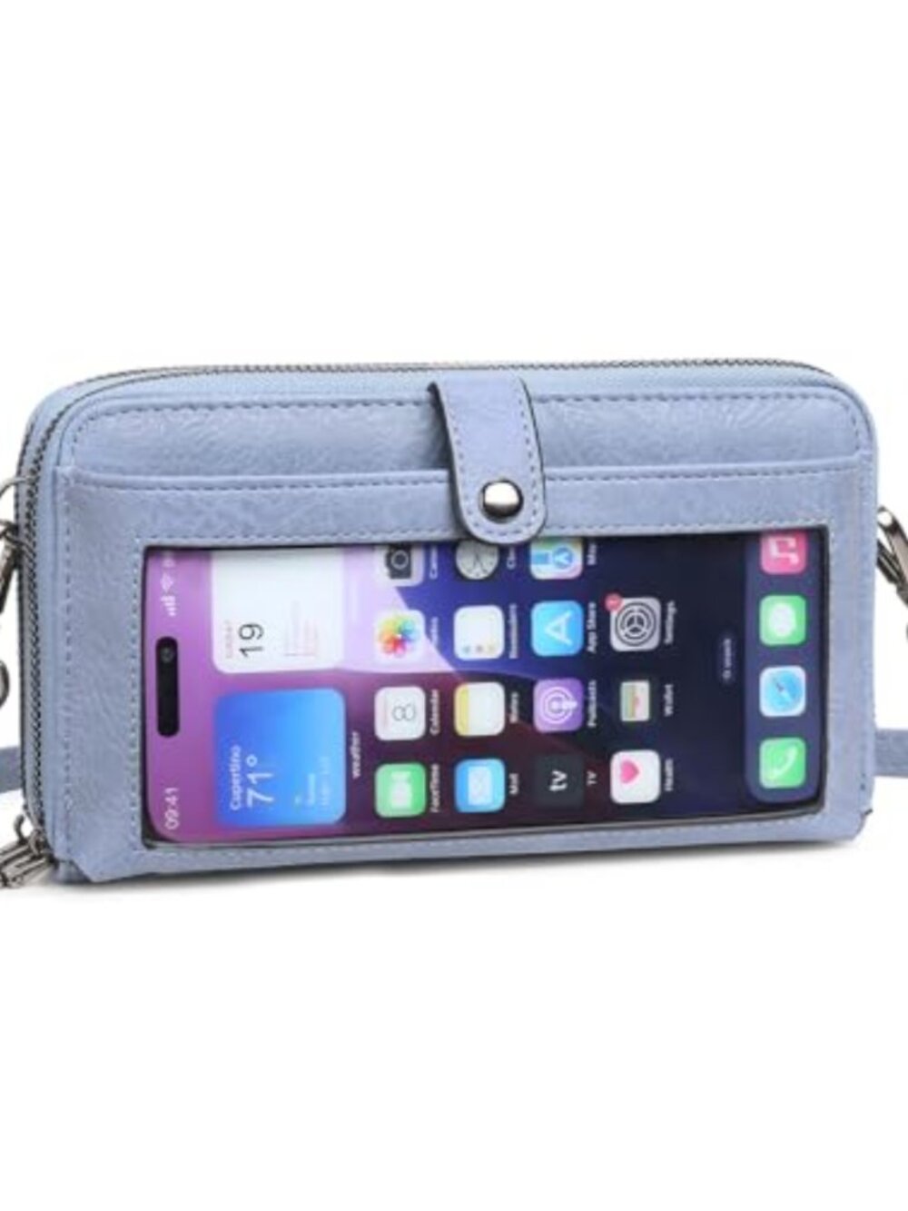 Faux Leather Small Crossbody Bag Cell Phone Wallet Wristlet Purse Credit Card